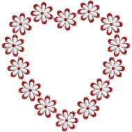 Matriz de Bordado Coração Flores 